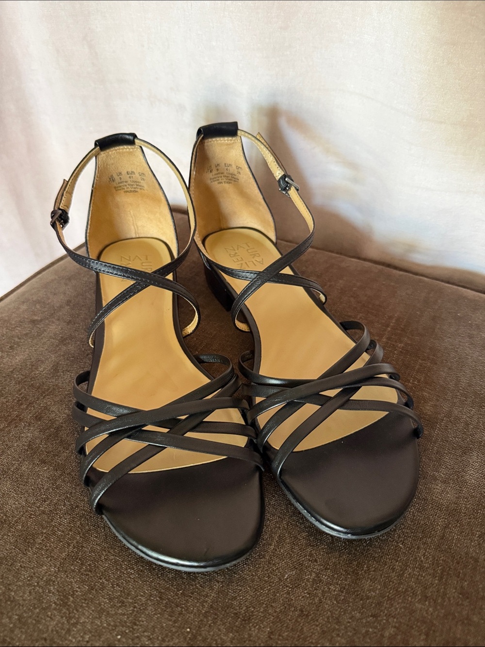 Naturalizer Haleigh Black Strappy Sandals - Elegant Ankle Strap